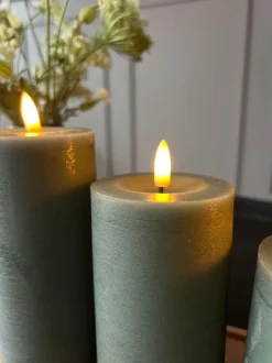 VIAMAJA Lys Og Led|Led Bloklys<LED Bloklys Grøn - Sæt af 3 stk med fjernbetjening