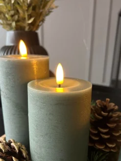 VIAMAJA Lys Og Led|Led Bloklys<LED Bloklys Grøn - Sæt af 3 stk med fjernbetjening