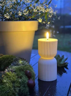 VIAMAJA Lys Og Led|Udendørs Led<LED Bloklys Hvid timeglas - Udendørs