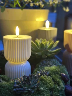 VIAMAJA Lys Og Led|Udendørs Led<LED Bloklys Hvid timeglas - Udendørs