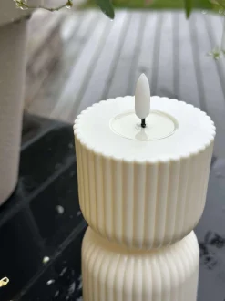 VIAMAJA Lys Og Led|Udendørs Led<LED Bloklys Hvid timeglas - Udendørs