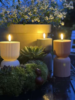 VIAMAJA Lys Og Led|Udendørs Led<LED Bloklys Hvid timeglas - Udendørs