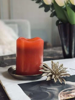 VIAMAJA Lys Og Led|Led Bloklys<LED Bloklys Rød med timer - 7x9 cm