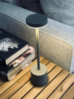 VIAMAJA Lys Og Led|Led Lamper<LED bordlampe KELLY Taupe - genopladelig