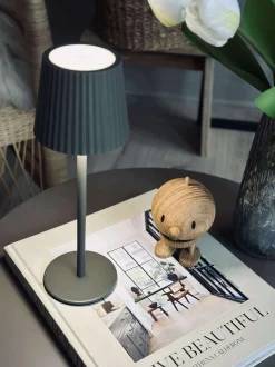 VIAMAJA Lys Og Led|Led Lamper<LED bordlampe MILLA Taupe - genopladelig