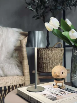 VIAMAJA Lys Og Led|Led Lamper<LED bordlampe MILLA Taupe - genopladelig
