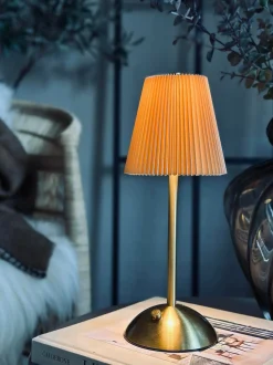 VIAMAJA Lys Og Led|Led Lamper<LED bordlampe Plisse´ beige - genopladelig