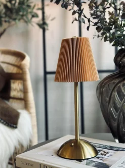VIAMAJA Lys Og Led|Led Lamper<LED bordlampe Plisse´ beige - genopladelig