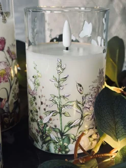 VIAMAJA Lys Og Led|Led Bloklys<LED FLORA Cylinder – Sæt med 3 stk og fjernbetjening