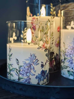 VIAMAJA Lys Og Led|Led Bloklys<LED FLORA Cylinder – Sæt med 3 stk og fjernbetjening