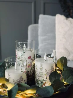 VIAMAJA Lys Og Led|Led Bloklys<LED FLORA Cylinder – Sæt med 3 stk og fjernbetjening