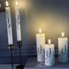VIAMAJA Lys Og Led|Led Bloklys<LED FLORA Lavendel – Sæt med 3 stk og fjernbetjening