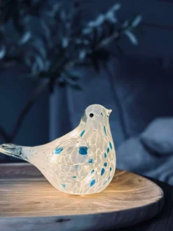 VIAMAJA Mushroom Lamper|Mushroom Lamper<LED Fugl i mundblæst glas - Hvid
