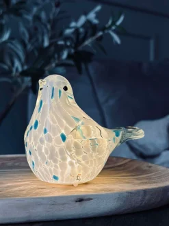 VIAMAJA Mushroom Lamper|Mushroom Lamper<LED Fugl i mundblæst glas - Hvid
