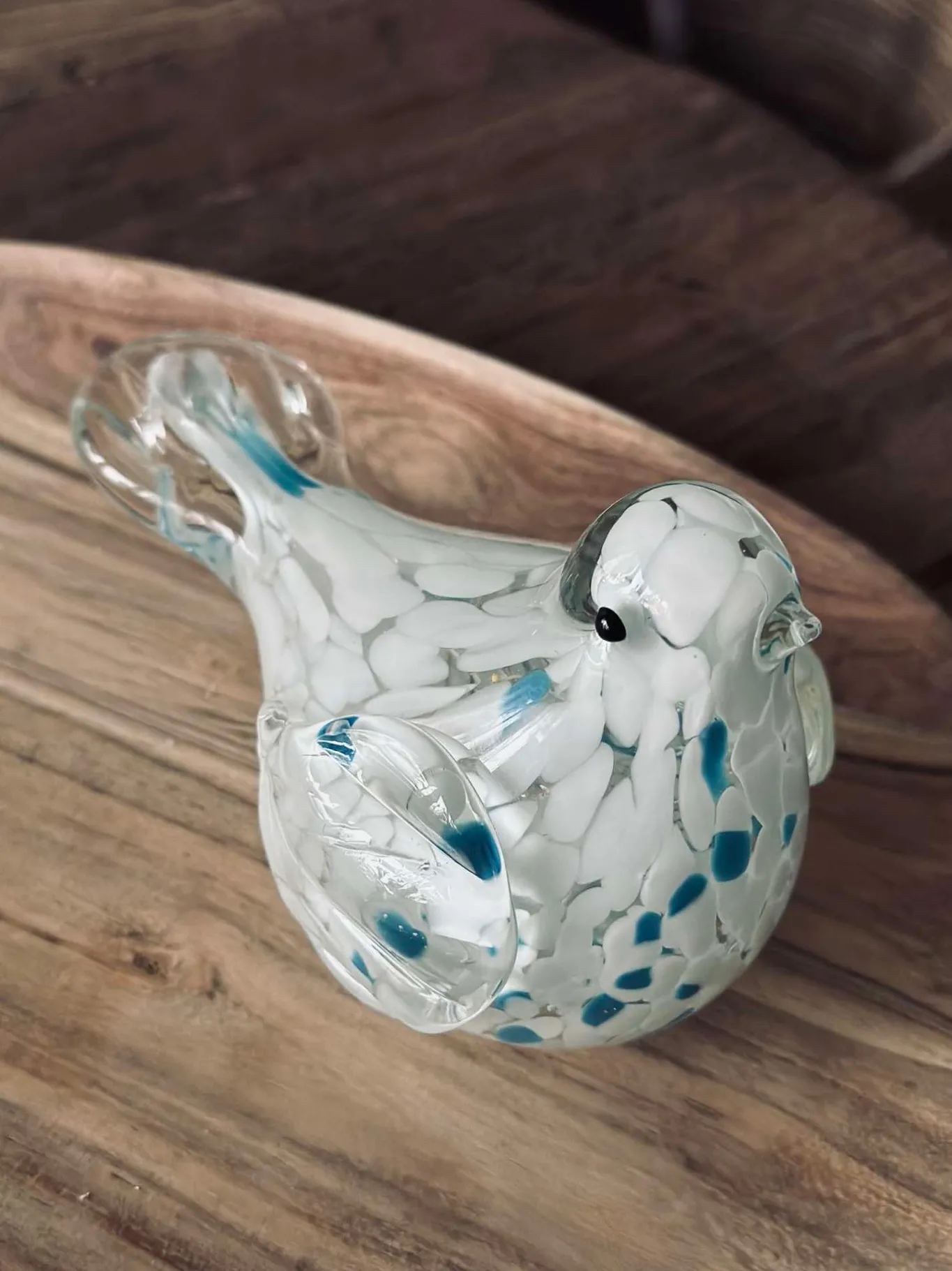 VIAMAJA Mushroom Lamper|Mushroom Lamper<LED Fugl i mundblæst glas - Hvid