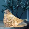 VIAMAJA Mushroom Lamper|Mushroom Lamper<LED Fugl i mundblæst glas - Old Rose
