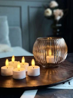 VIAMAJA Lys Og Led|Led Fyrfadslys<LED fyrfadslys 8 stk + Fjernbetjening med timer