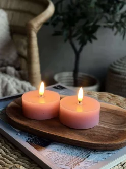 VIAMAJA Led Fyrfadslys|Restparti<LED JUMBO Fyrfadslys 2 stk - Rosa voks