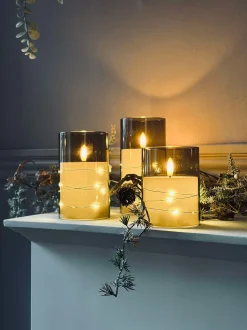 VIAMAJA Lys Og Led|Led Bloklys<LED Lys ALMA 3 stk m. fjernbetjening