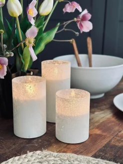 VIAMAJA Lys Og Led|Led Bloklys<LED Lys FROZEN - Hvid 3 stk