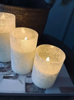 VIAMAJA Lys Og Led|Led Bloklys<LED Lys FROZEN - Hvid 3 stk