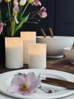 VIAMAJA Lys Og Led|Led Bloklys<LED Lys FROZEN - Hvid 3 stk