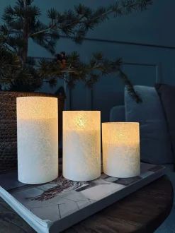 VIAMAJA Lys Og Led|Led Bloklys<LED Lys FROZEN - Hvid 3 stk