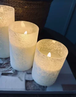VIAMAJA Lys Og Led|Led Bloklys<LED Lys FROZEN - Hvid 3 stk