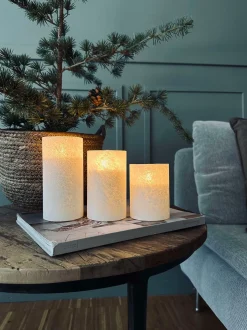 VIAMAJA Lys Og Led|Led Bloklys<LED Lys FROZEN - Hvid 3 stk