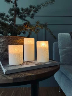 VIAMAJA Lys Og Led|Led Bloklys<LED Lys FROZEN - Hvid 3 stk