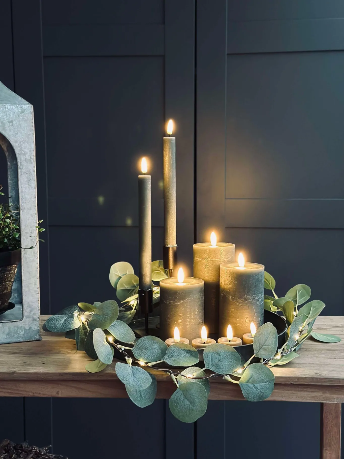 VIAMAJA Lys Og Led|Led Bloklys<LED Lys pakke med 9 LED lys - grå/grøn