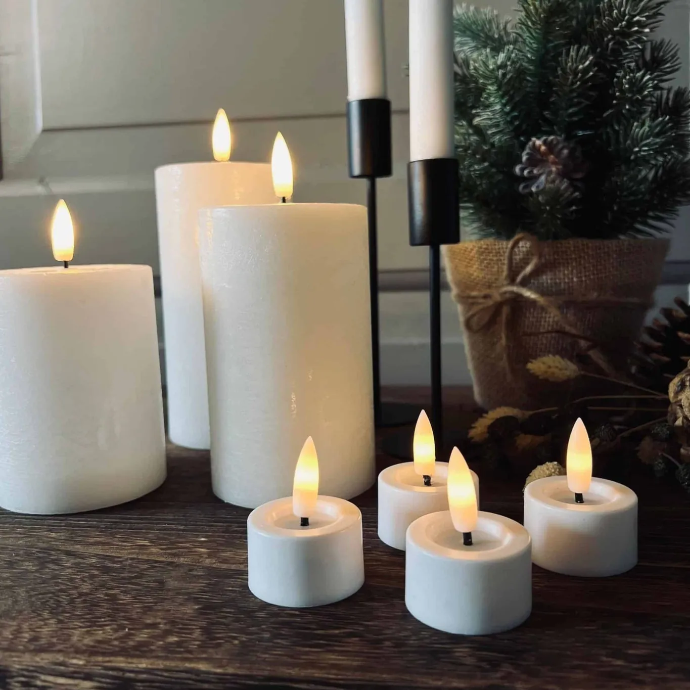 VIAMAJA Lys Og Led|Led Bloklys<LED Lys pakke med 9 LED lys - Ink fjernbetjening