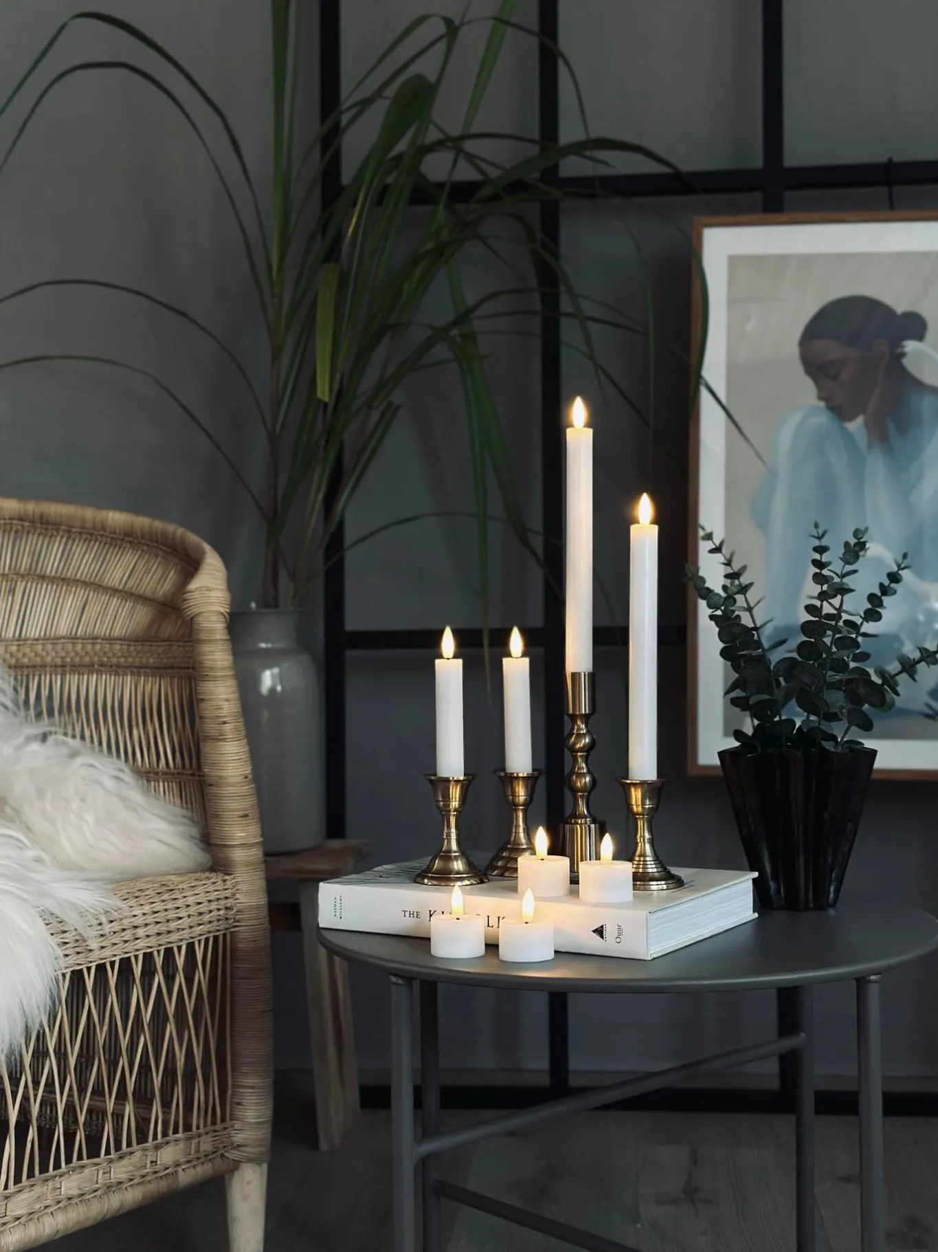 VIAMAJA Lys Og Led|Led Fyrfadslys<LED Lyspakke med 8 dele - Hvid