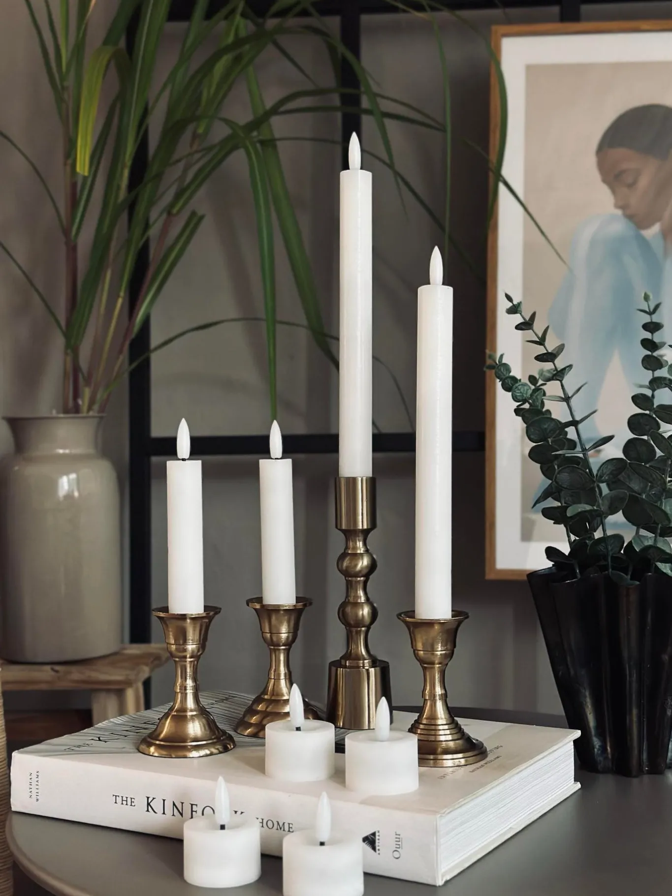 VIAMAJA Lys Og Led|Led Fyrfadslys<LED Lyspakke med 8 dele - Hvid