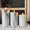 VIAMAJA Lys Og Led|Led Bloklys<LED marmor bloklys 15cm Grå