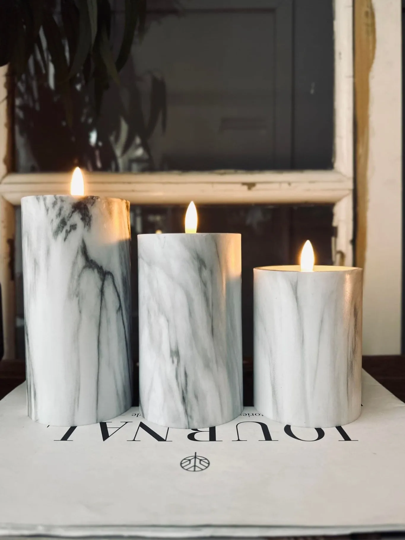 VIAMAJA Lys Og Led|Led Bloklys<LED marmor Grå 10cm