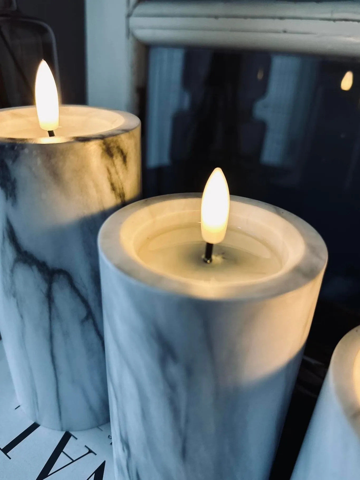VIAMAJA Lys Og Led|Led Bloklys<LED marmor Grå 10cm