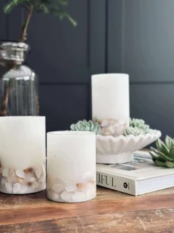 VIAMAJA Lys Og Led|Led Bloklys<LED Nature – Sæt med 3 stk og fjernbetjening