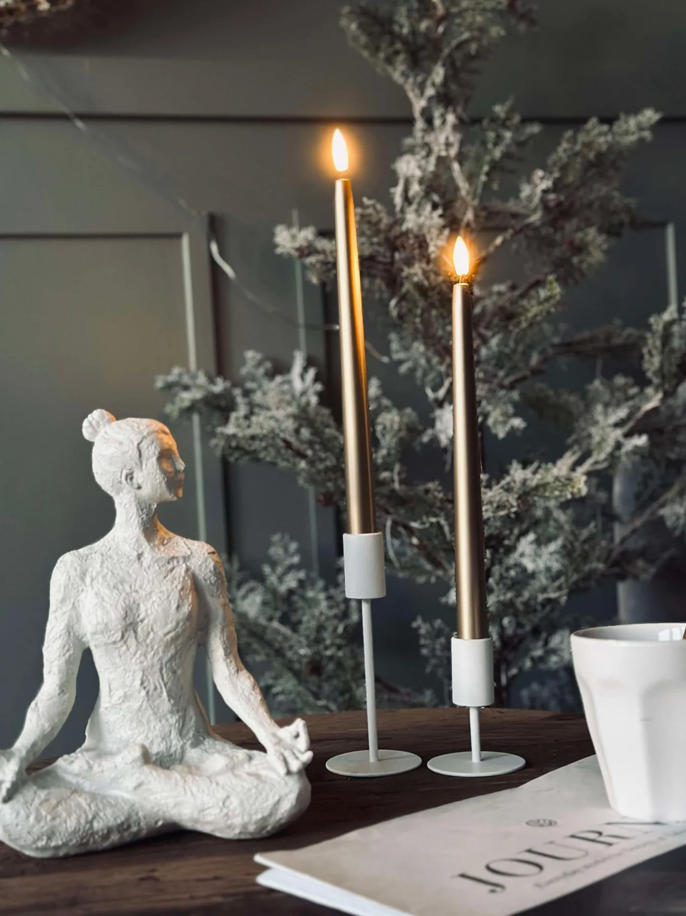 VIAMAJA Lys Og Led|Led Keglelys<LED Stagelys 2 stk - Guld 27cm
