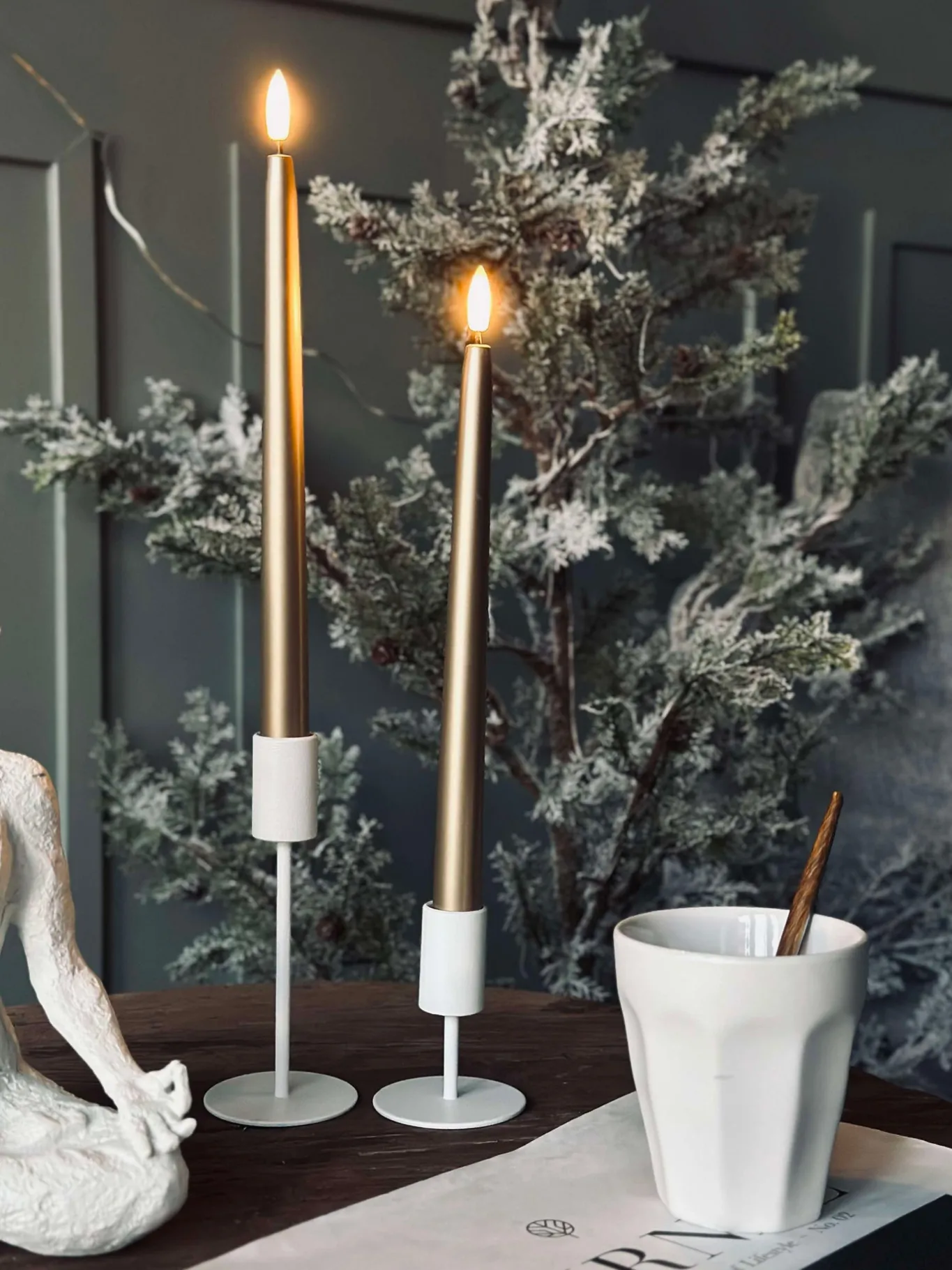 VIAMAJA Lys Og Led|Led Keglelys<LED Stagelys 2 stk - Guld 27cm