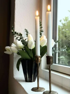 VIAMAJA Lys Og Led|Led Kronelys<LED Stagelys Rillet - 22 cm