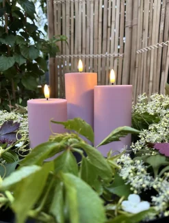 VIAMAJA Lys Og Led|Udendørs Led<LED Udendørs Bloklys sæt af 3 stk – Rosa