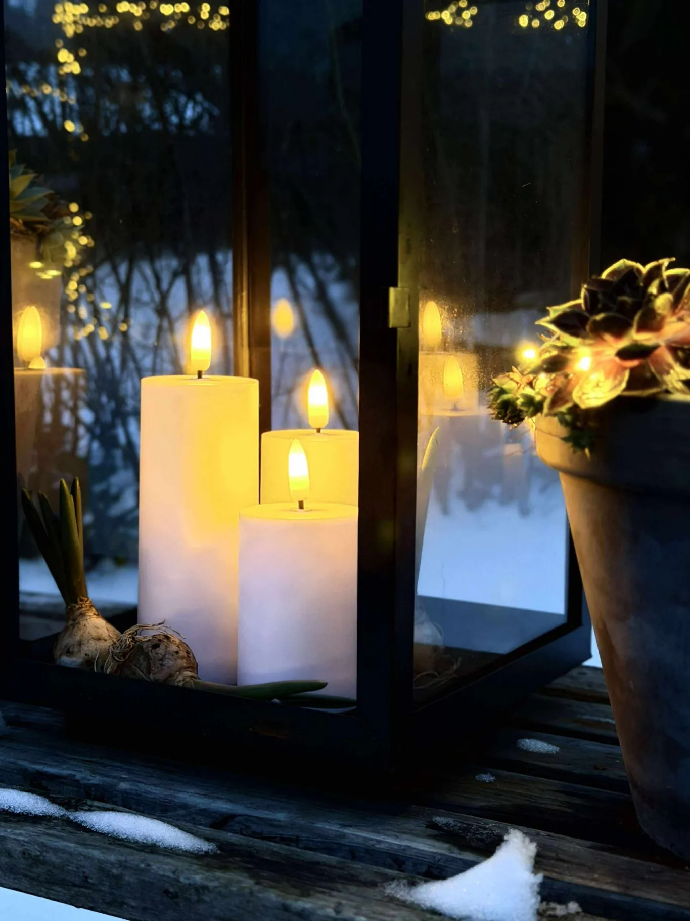 VIAMAJA Lys Og Led|Udendørs Led<LED Udendørs Bloklys Sæt af 3 stk - Hvid