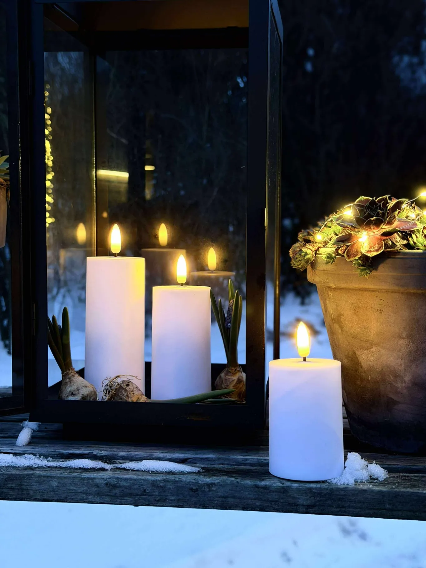 VIAMAJA Lys Og Led|Udendørs Led<LED Udendørs Bloklys Sæt af 3 stk - Hvid