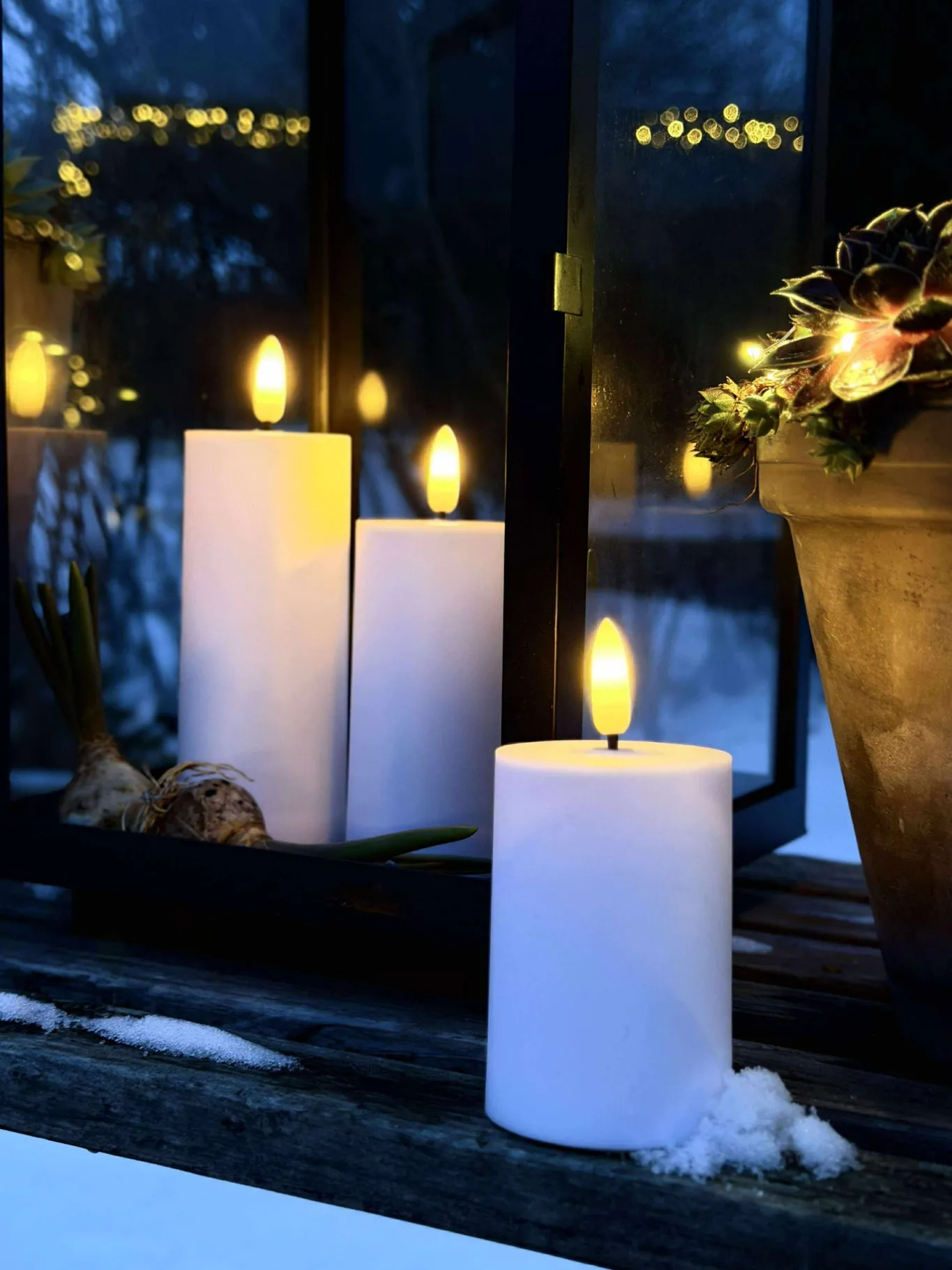 VIAMAJA Lys Og Led|Udendørs Led<LED Udendørs Bloklys Sæt af 3 stk - Hvid