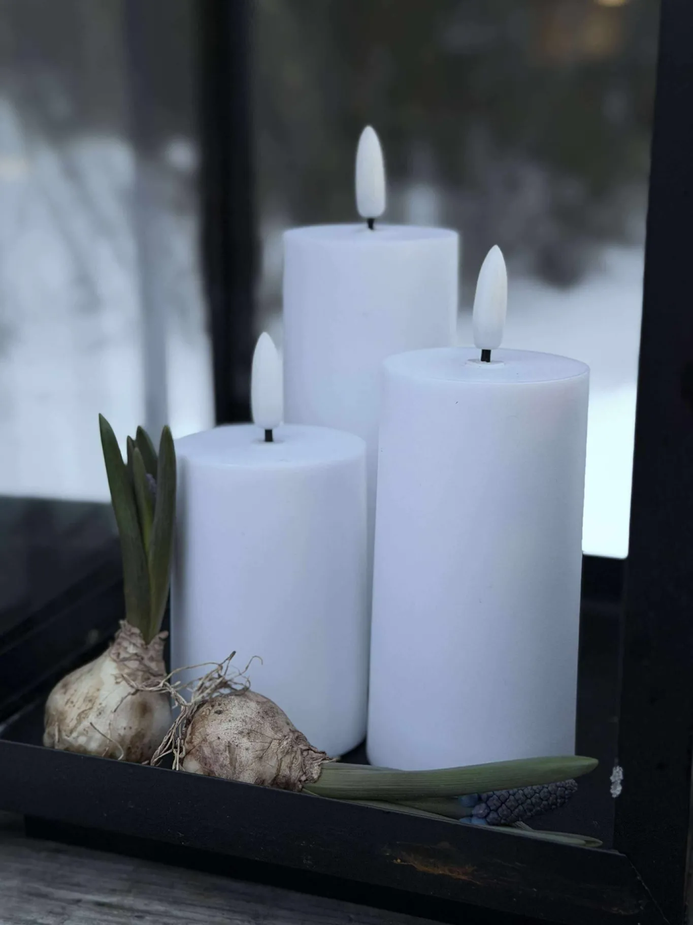 VIAMAJA Lys Og Led|Udendørs Led<LED Udendørs Bloklys Sæt af 3 stk - Hvid
