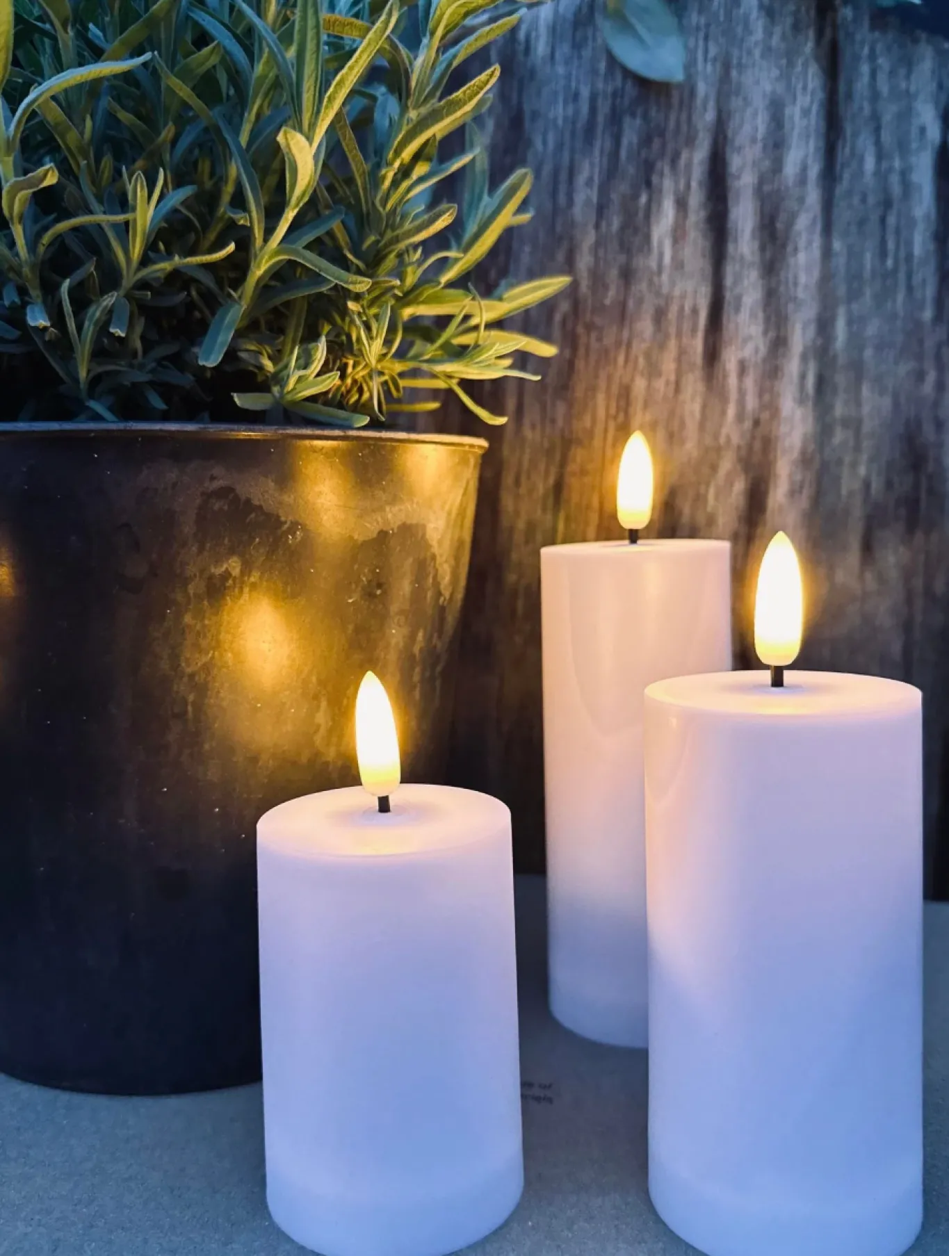 VIAMAJA Lys Og Led|Udendørs Led<LED Udendørs Bloklys Sæt af 3 stk - Hvid