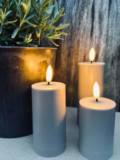 VIAMAJA Lys Og Led|Udendørs Led<LED Udendørs Bloklys sæt af 3 stk – Sandfarvede