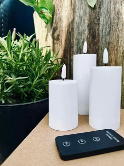 VIAMAJA Lys Og Led|Udendørs Led<LED Udendørs Bloklys Sæt af 3 stk - Hvid