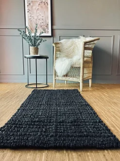 VIAMAJA Dørmåtte<Luksus måtte i black jute – 60x120cm